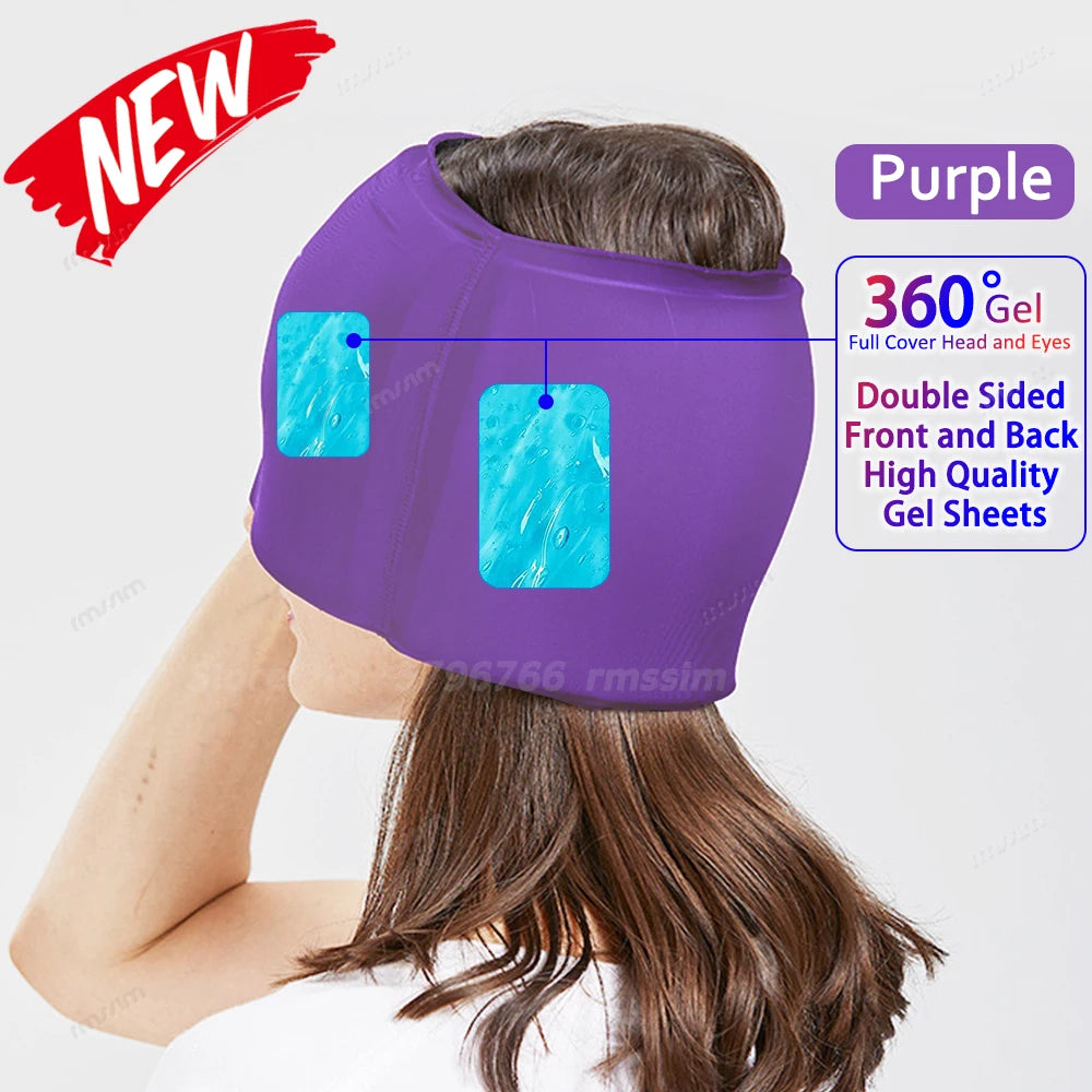 Head Massager Cap Gel Hot Cold Headache Migraine Relief Cap Stress Pressure Pain Relief Massage Gel Hat Clod Headache