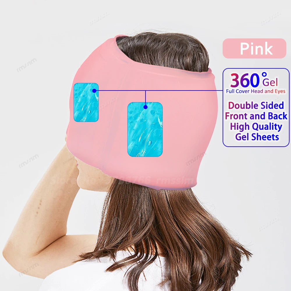 Head Massager Cap Gel Hot Cold Headache Migraine Relief Cap Stress Pressure Pain Relief Massage Gel Hat Clod Headache