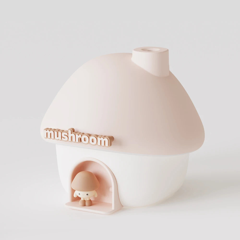 Cartoon Air Humidifier 300Ml Mini Essential Oil Aroma Diffusers Colorful Lighting Cute Mushroom House Home Ultrasonic Humidifier
