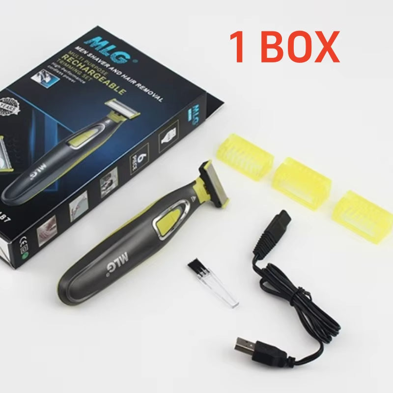 1Box/1Pcs USB Rechargeable and Washable Razor Electric Shaver Hair Loss Double-Sided Toothed Razor 1 Box/1 Replacement Tool Head