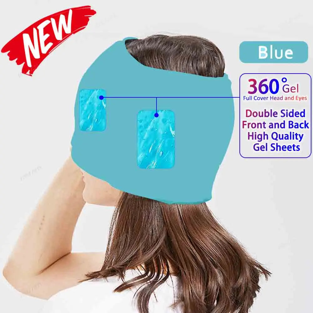 Head Massager Cap Gel Hot Cold Headache Migraine Relief Cap Stress Pressure Pain Relief Massage Gel Hat Clod Headache