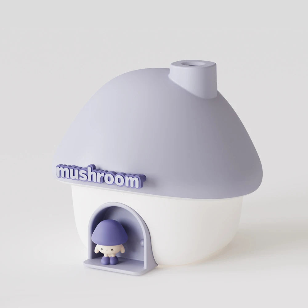 Cartoon Air Humidifier 300Ml Mini Essential Oil Aroma Diffusers Colorful Lighting Cute Mushroom House Home Ultrasonic Humidifier