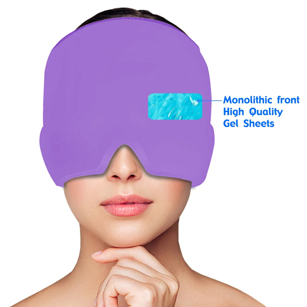 Head Massager Cap Gel Hot Cold Headache Migraine Relief Cap Stress Pressure Pain Relief Massage Gel Hat Clod Headache