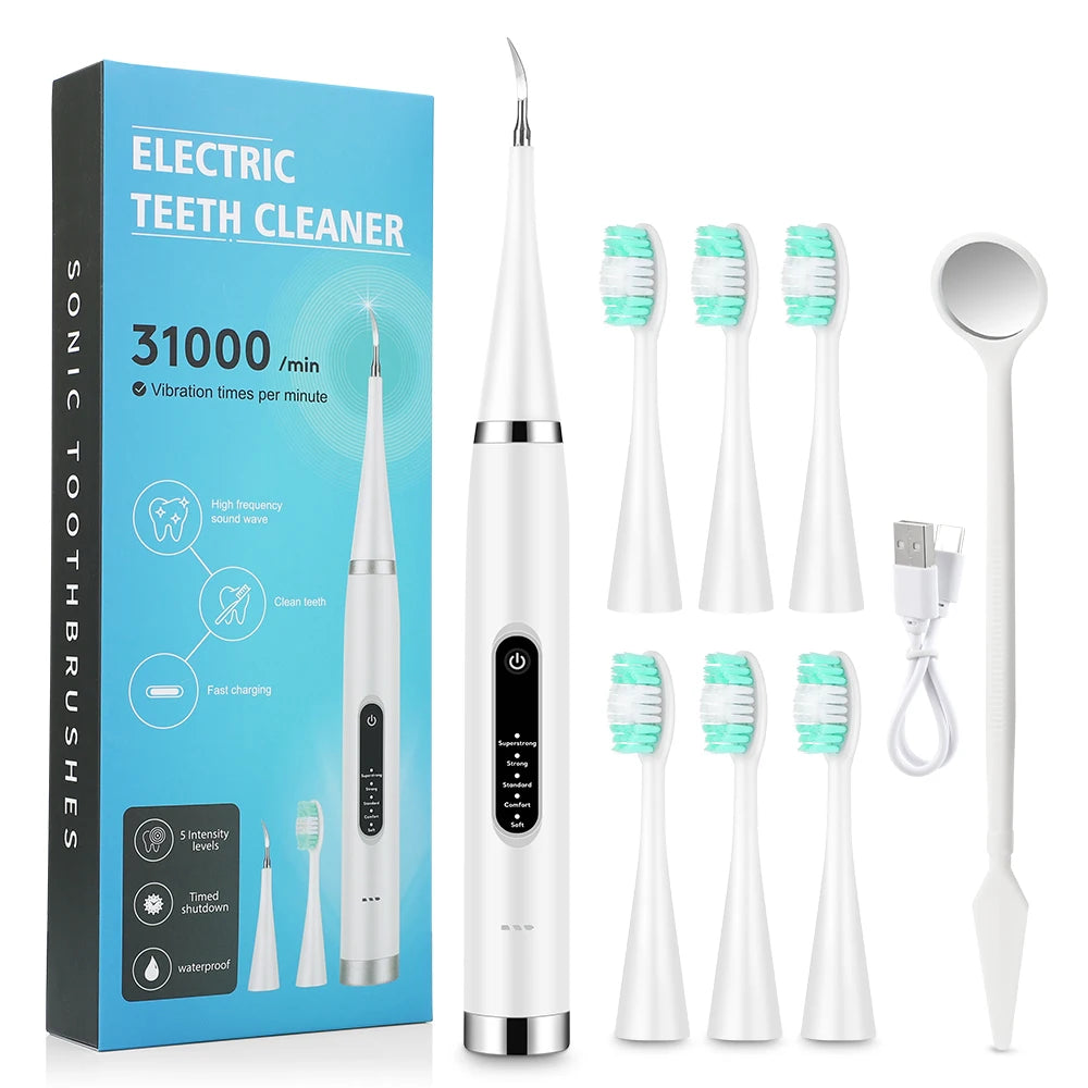 Electric Dental Scaler Calculus Remover Teeth Plaque Cleaner Teeth Whitening Dental Stone Removal 1Pc Toothbrush Head Oral Care