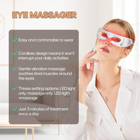 LED Red Light Therapy Eye Device, 3 Modes Red Light Eye Mask for Men and Women Skincare,For Under-Eye Treatment & Rejuvenation,For Anti-Aging, Dark Circles and Wrinkles - Only 3 Minutes a Day Facial Beauty Instrument Multifunctional Beauty Machine