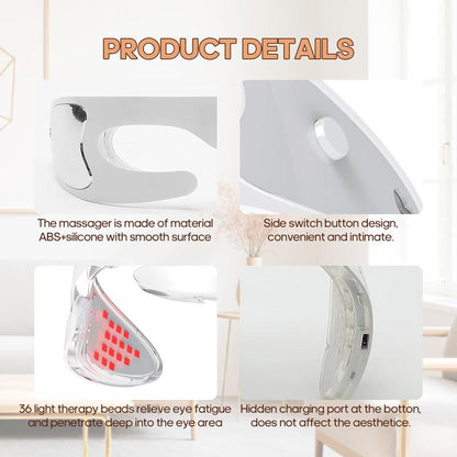 LED Red Light Therapy Eye Device, 3 Modes Red Light Eye Mask for Men and Women Skincare,For Under-Eye Treatment & Rejuvenation,For Anti-Aging, Dark Circles and Wrinkles - Only 3 Minutes a Day Facial Beauty Instrument Multifunctional Beauty Machine