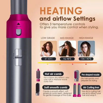 New Hair Dryer Multi Hair Styler 5 In1 Curling Iron Hair Straightener with Hair Brush Hairdryer for Hair Dryer Hair Multi Styler