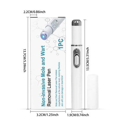 Blue Light Mole Removal Pen for Face & Body - Painless Non-Invasive Wart Pigmentation Treatment Tool, Skin Blemish Corrector
