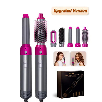 New Hair Dryer Multi Hair Styler 5 In1 Curling Iron Hair Straightener with Hair Brush Hairdryer for Hair Dryer Hair Multi Styler