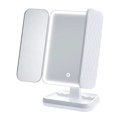 Trifold Makeup Mirror LED Lights Dorm Dressing Mirror Beauty Light up Your Fill Light with Smart Complementary Makeup Mirror Tri