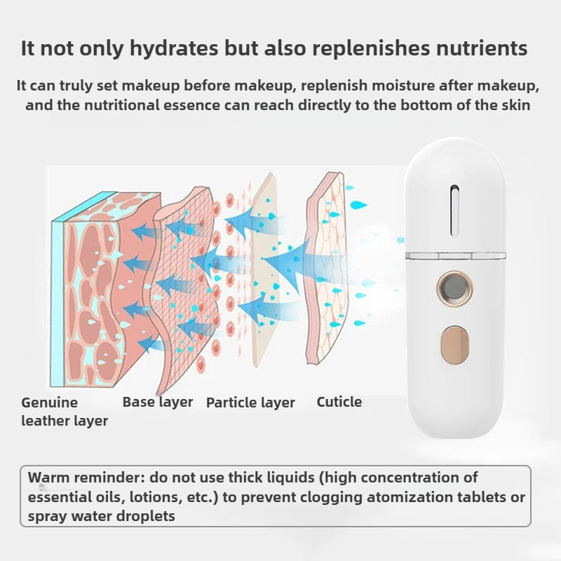 Mini Facial Steamer Nano Spray Moisturizing Vaporizer Face Mist Cold Spray Machine Humidifier Portable Beauty Humidificador USB