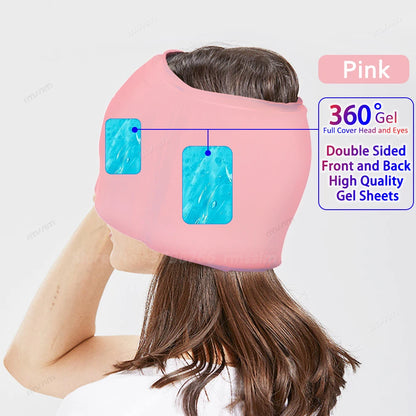 Head Massager Cap Gel Hot Cold Headache Migraine Relief Cap Stress Pressure Pain Relief Massage Gel Hat Clod Headache