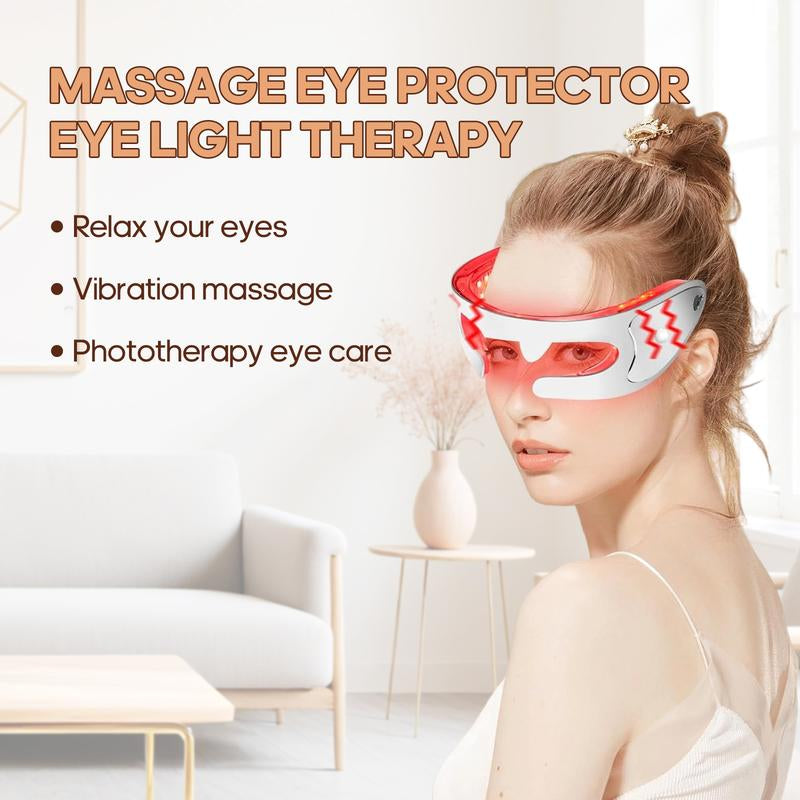 LED Red Light Therapy Eye Device, 3 Modes Red Light Eye Mask for Men and Women Skincare,For Under-Eye Treatment & Rejuvenation,For Anti-Aging, Dark Circles and Wrinkles - Only 3 Minutes a Day Facial Beauty Instrument Multifunctional Beauty Machine
