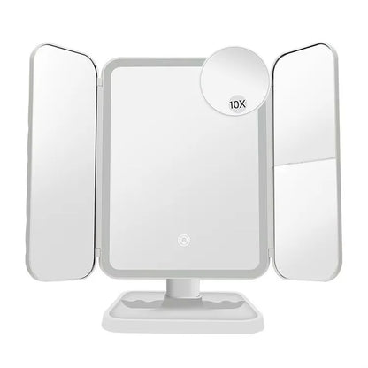 Trifold Makeup Mirror LED Lights Dorm Dressing Mirror Beauty Light up Your Fill Light with Smart Complementary Makeup Mirror Tri