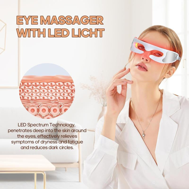 LED Red Light Therapy Eye Device, 3 Modes Red Light Eye Mask for Men and Women Skincare,For Under-Eye Treatment & Rejuvenation,For Anti-Aging, Dark Circles and Wrinkles - Only 3 Minutes a Day Facial Beauty Instrument Multifunctional Beauty Machine