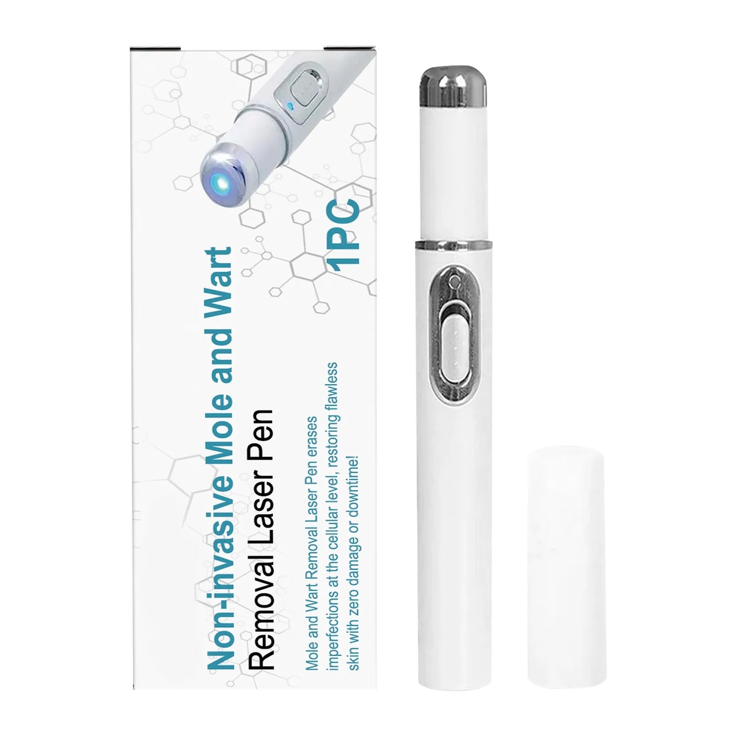 Blue Light Mole Removal Pen for Face & Body - Painless Non-Invasive Wart Pigmentation Treatment Tool, Skin Blemish Corrector