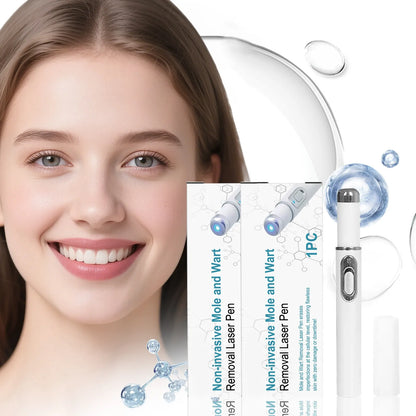 Blue Light Mole Removal Pen for Face & Body - Painless Non-Invasive Wart Pigmentation Treatment Tool, Skin Blemish Corrector