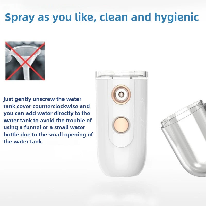 Mini Facial Steamer Nano Spray Moisturizing Vaporizer Face Mist Cold Spray Machine Humidifier Portable Beauty Humidificador USB