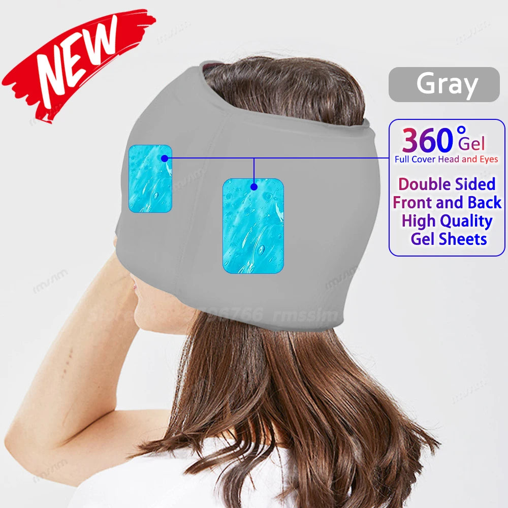 Head Massager Cap Gel Hot Cold Headache Migraine Relief Cap Stress Pressure Pain Relief Massage Gel Hat Clod Headache